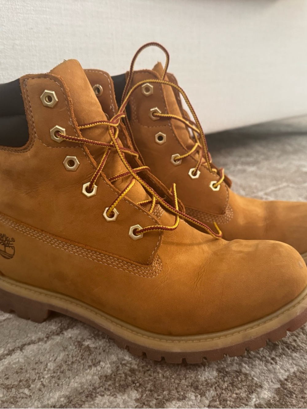 Timberland Wheat/Tan Nubuck Lace-Up Boots